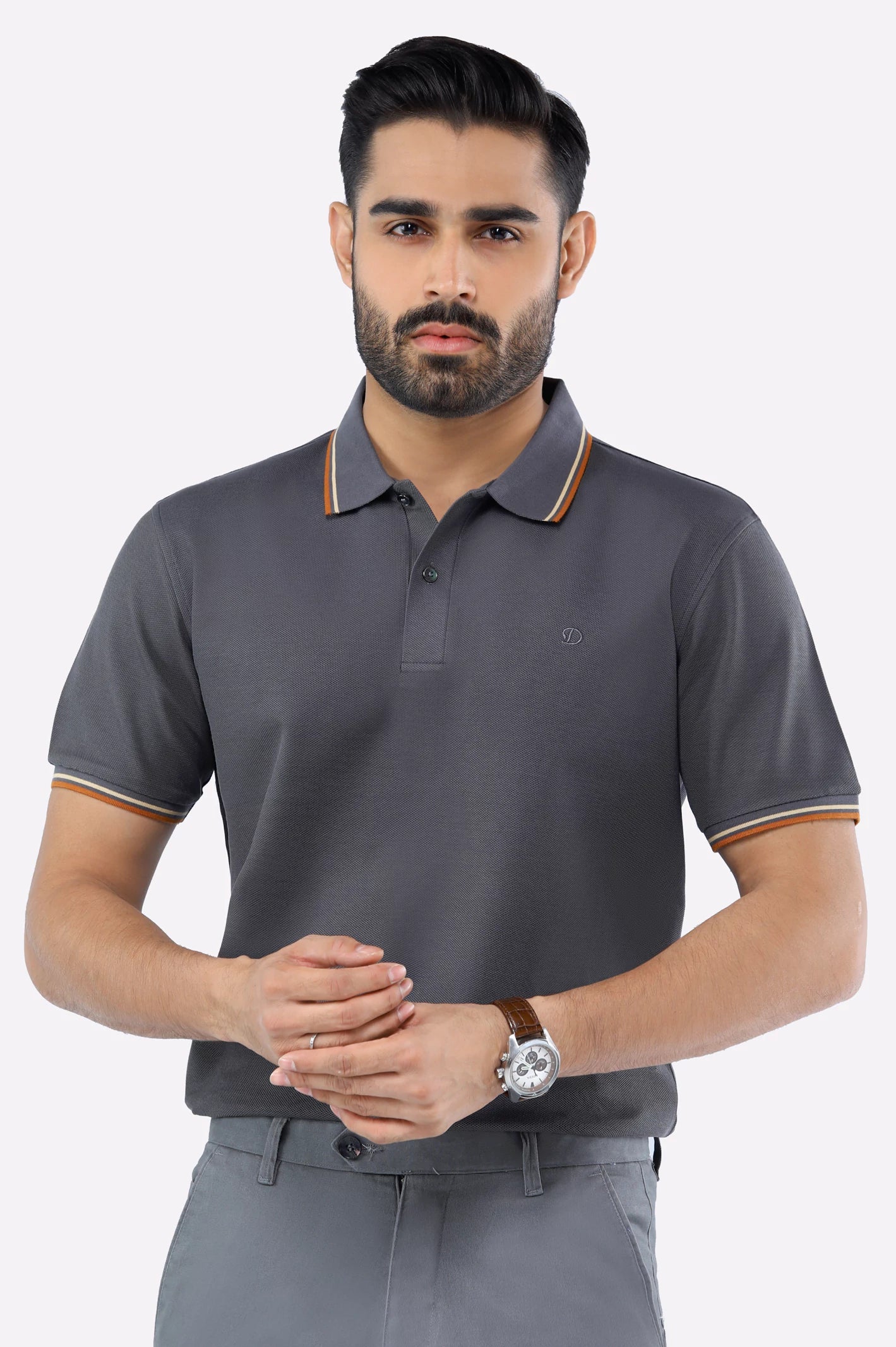 Charcoal Mercerised Polo