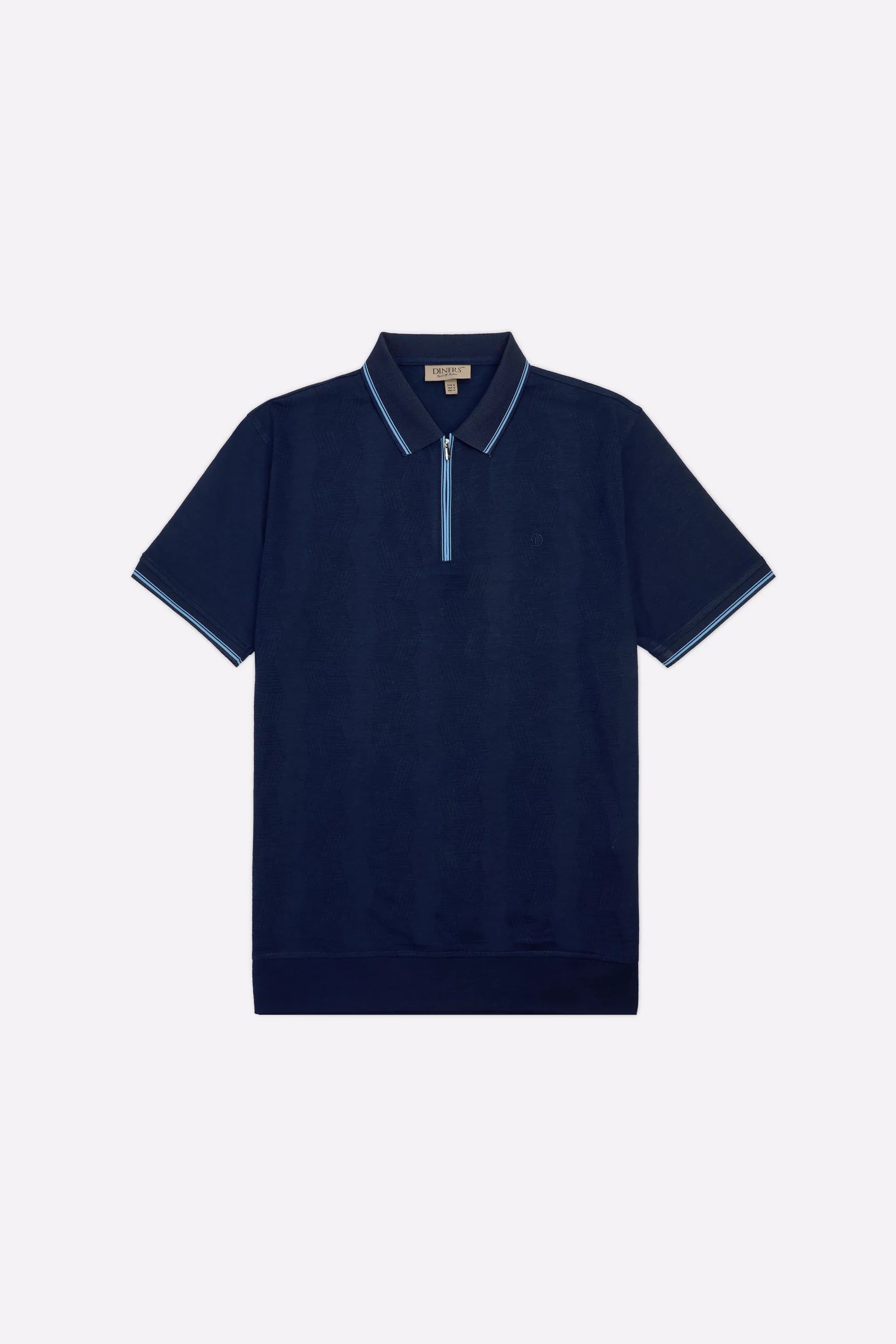 Blue Jacquard Fashion Polo