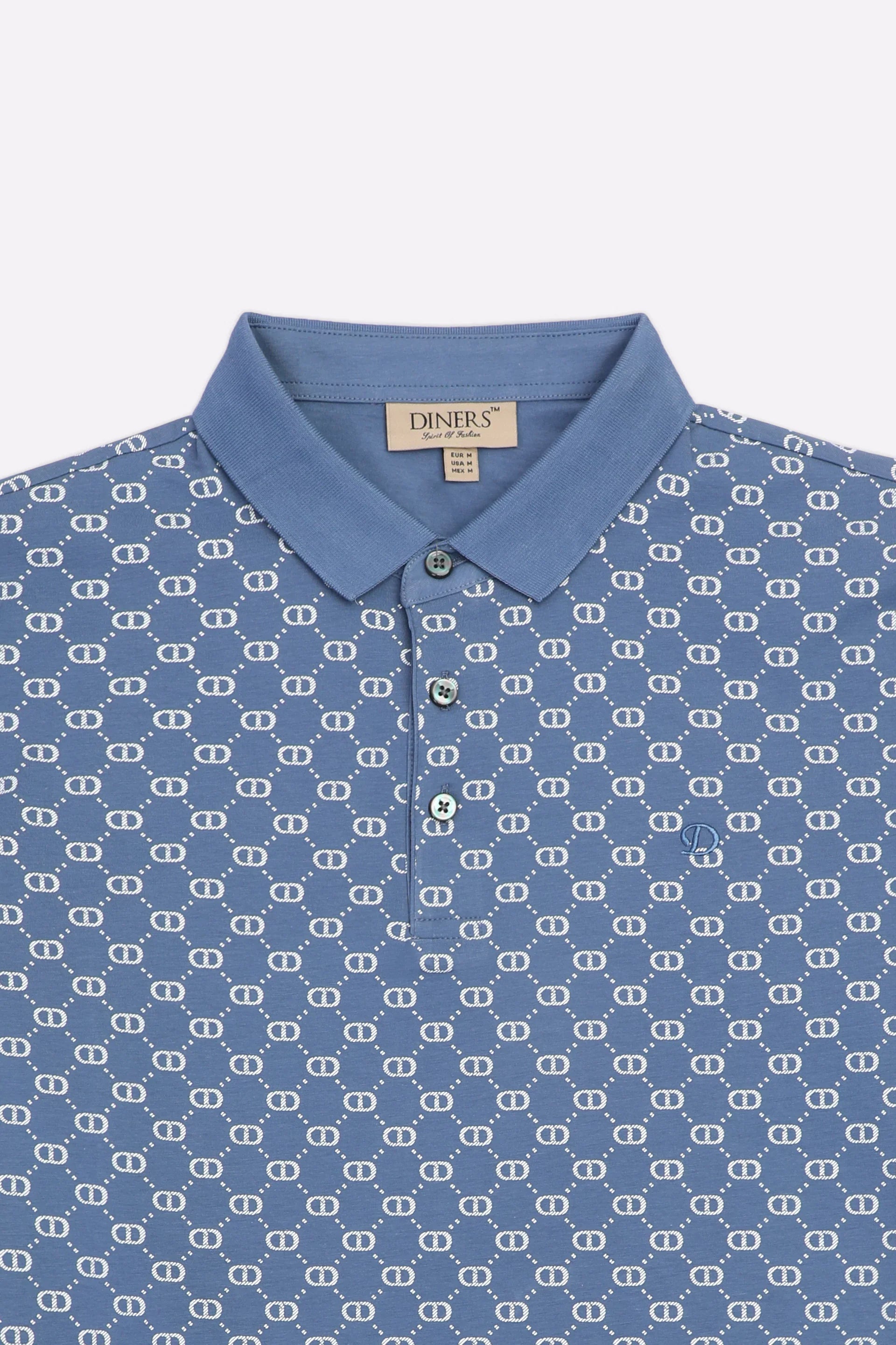 Blue Printed Polo