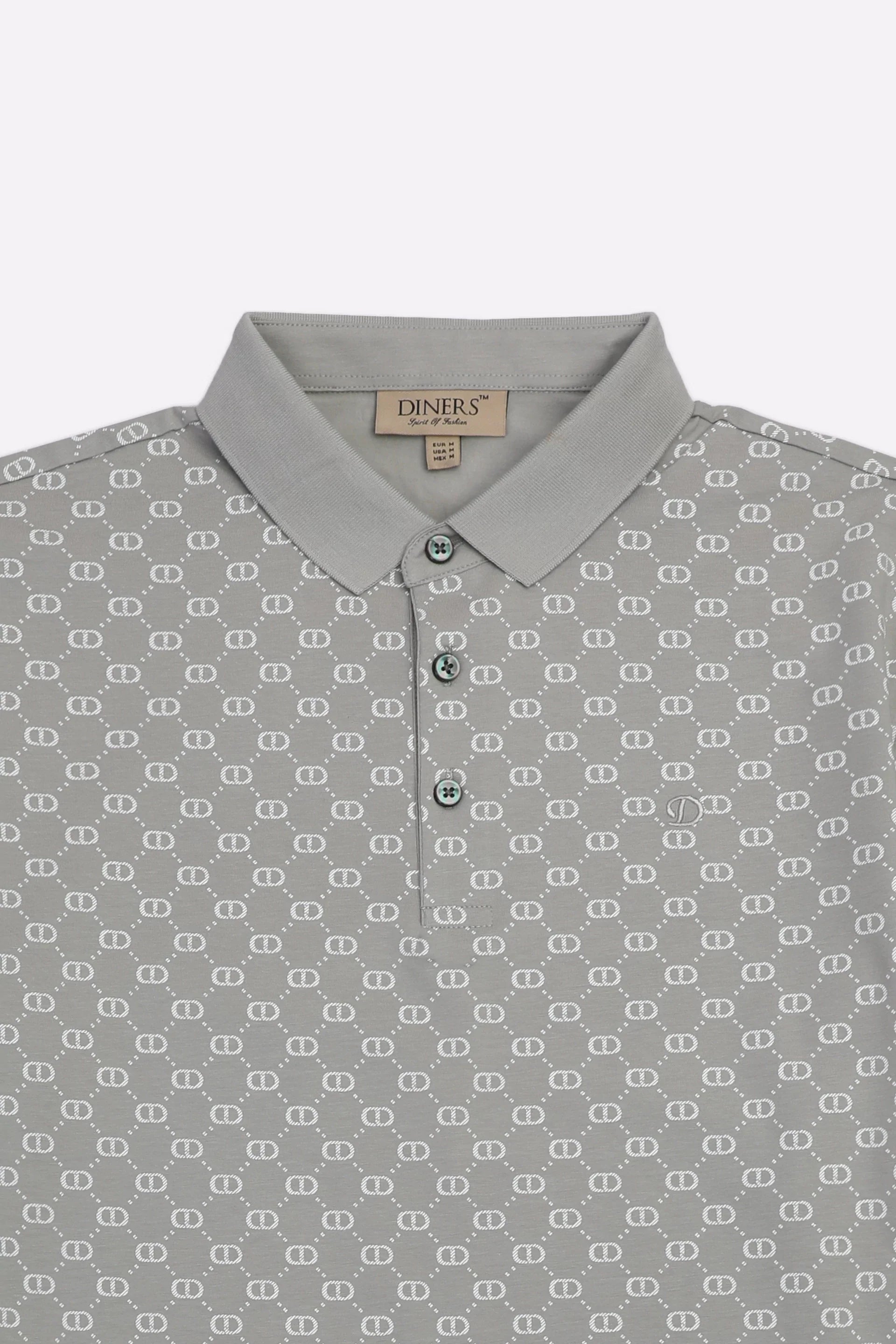 Grey Printed Polo