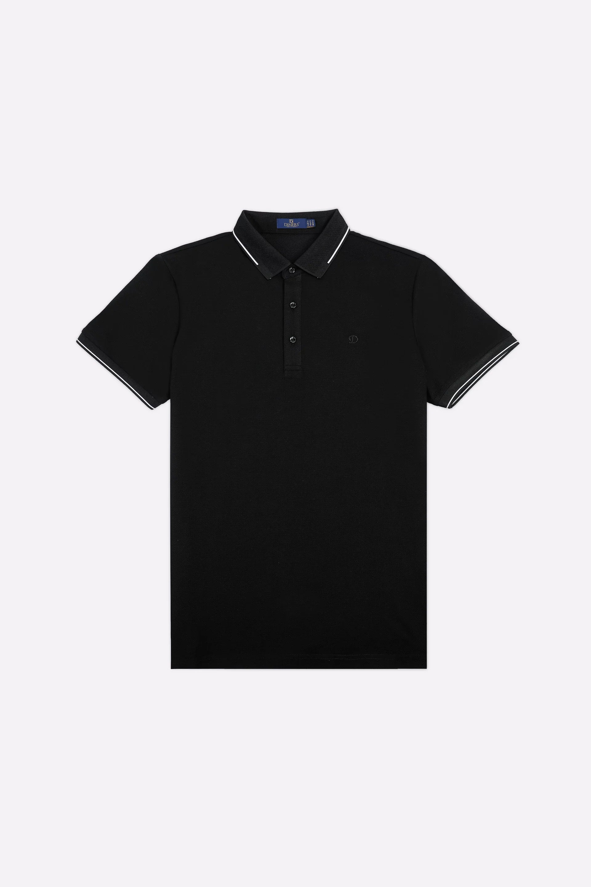 Black Basic Mercerized Polo