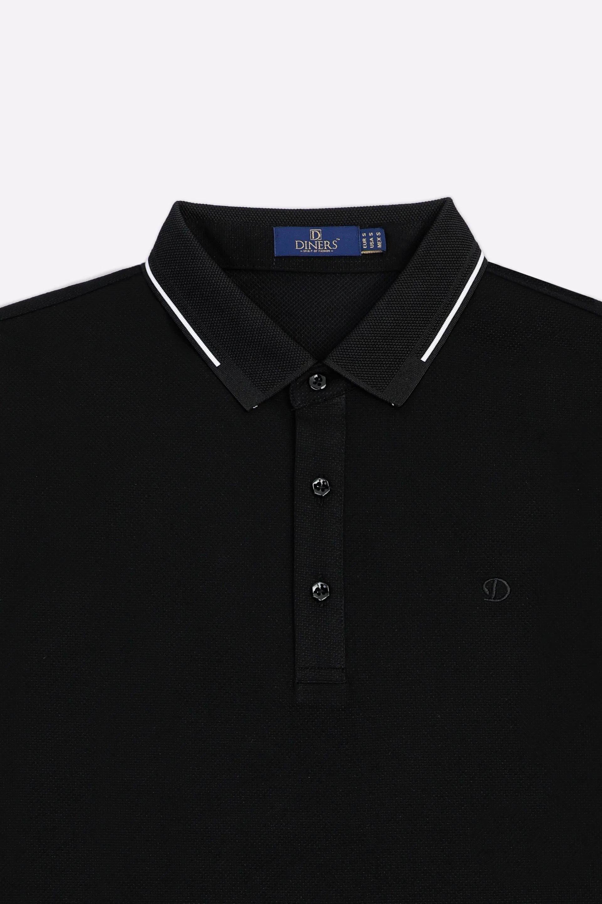 Black Basic Mercerized Polo