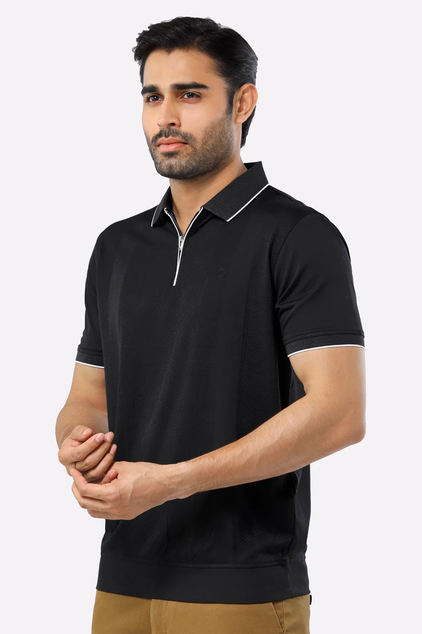 Black Mercerized Polo