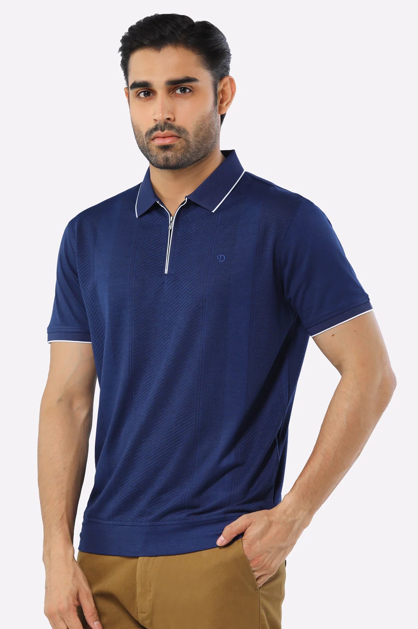 Navy Blue Mercerized Polo