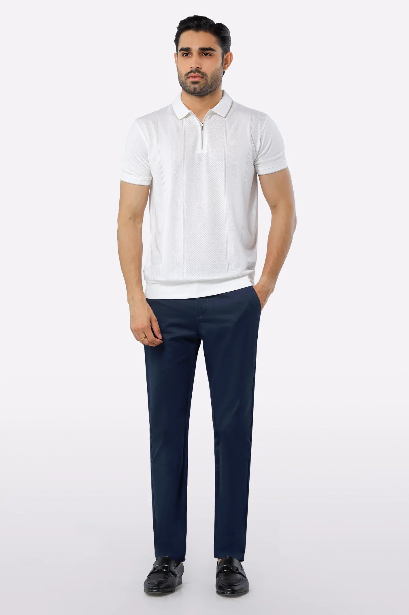 White Mercerized Polo