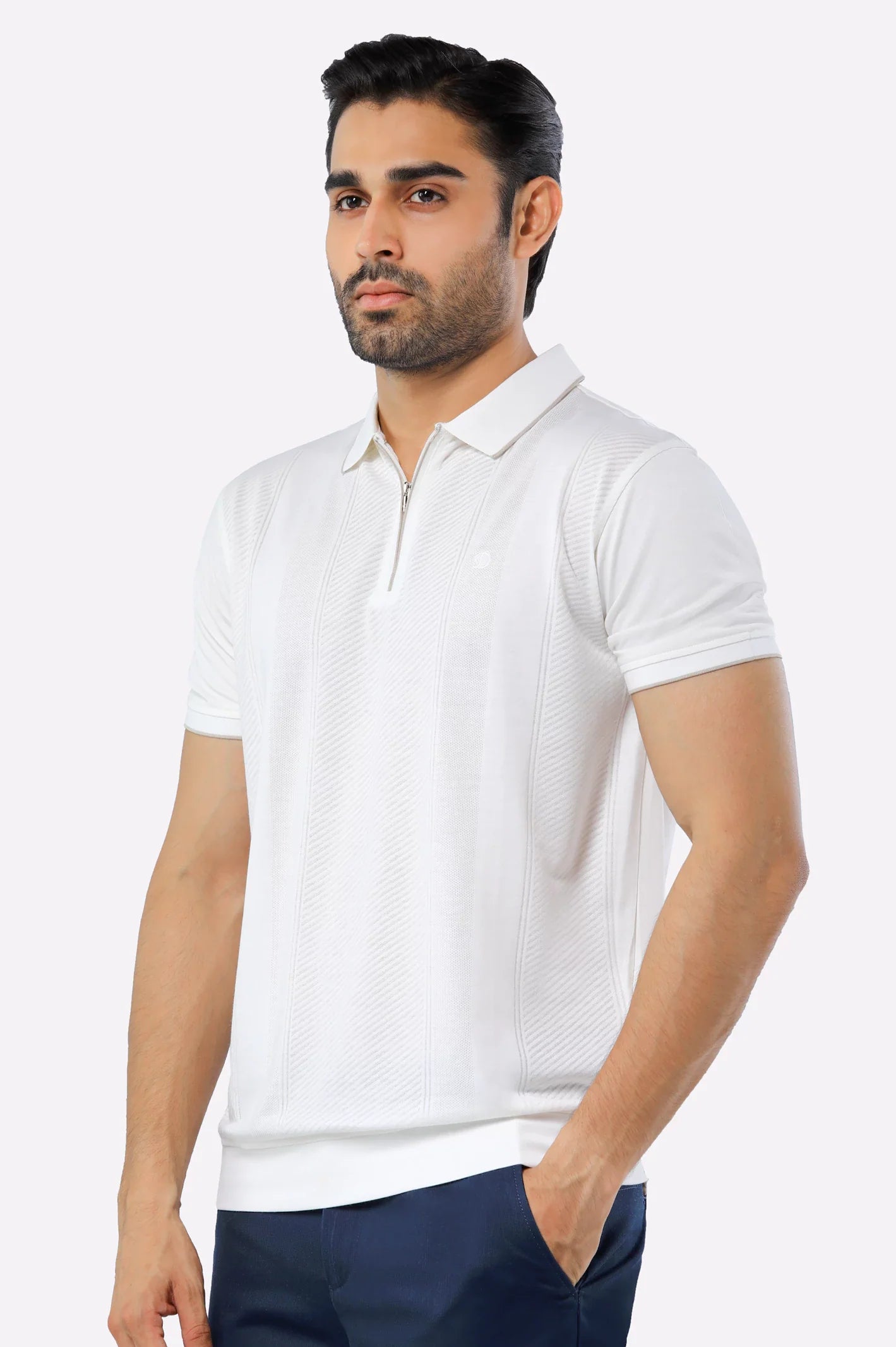 White Mercerized Polo