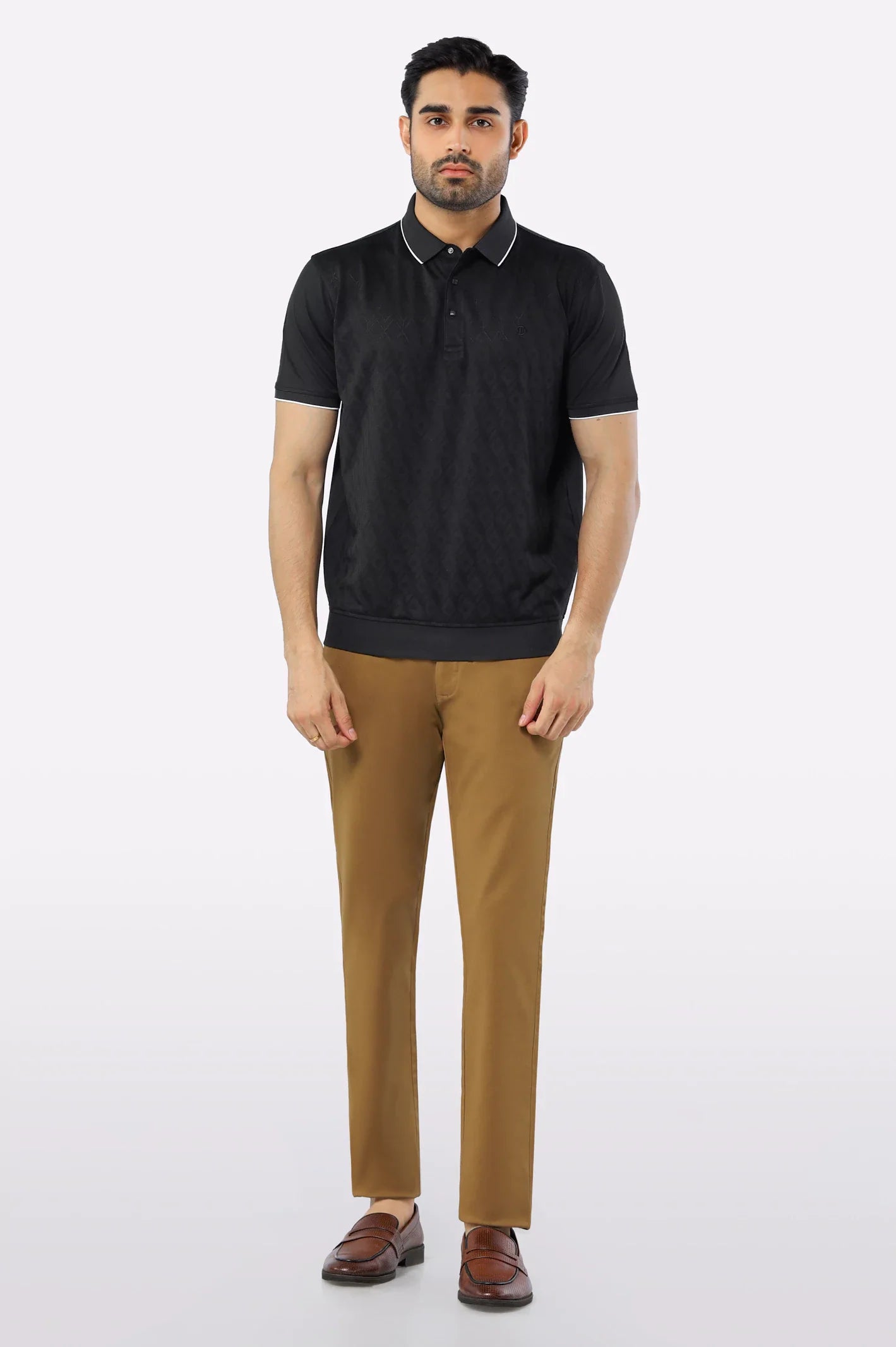 Black Mercerized Polo
