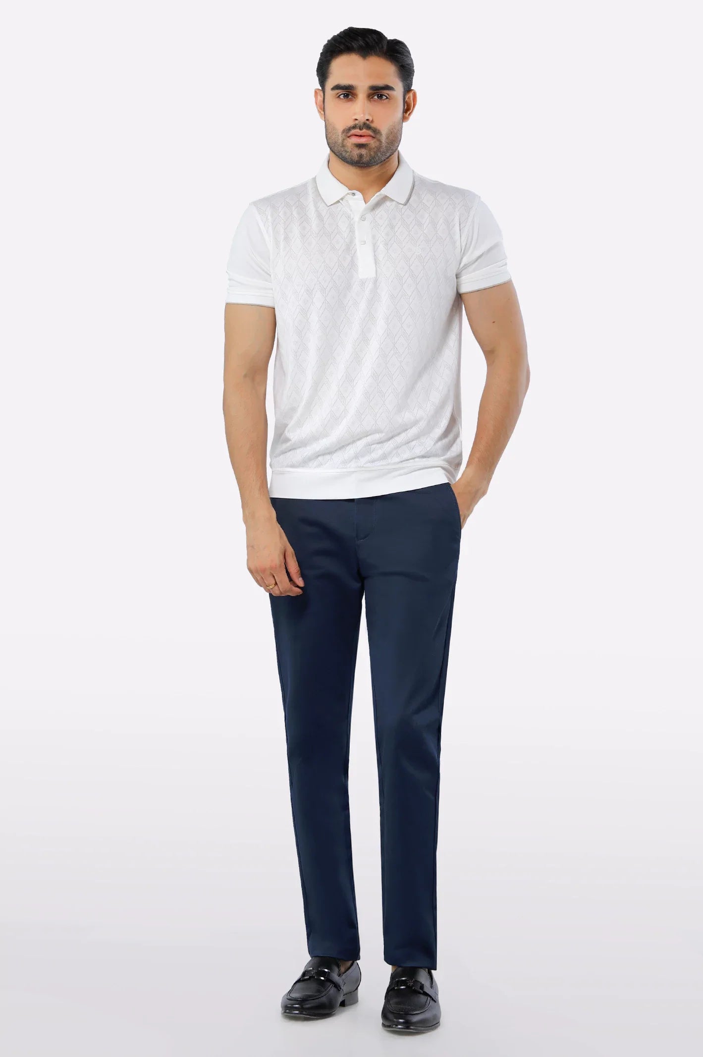 White Mercerized Polo