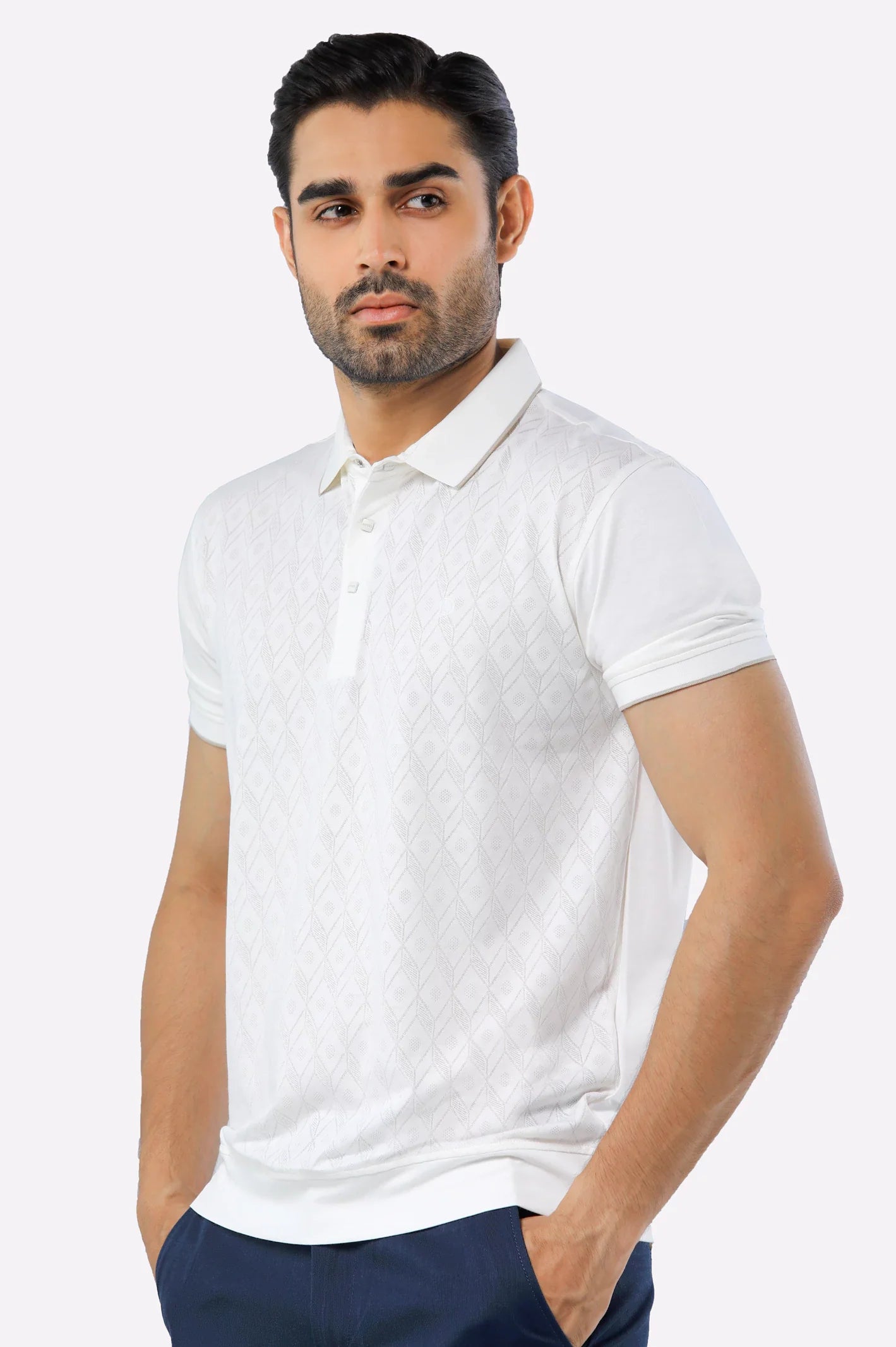 White Mercerized Polo