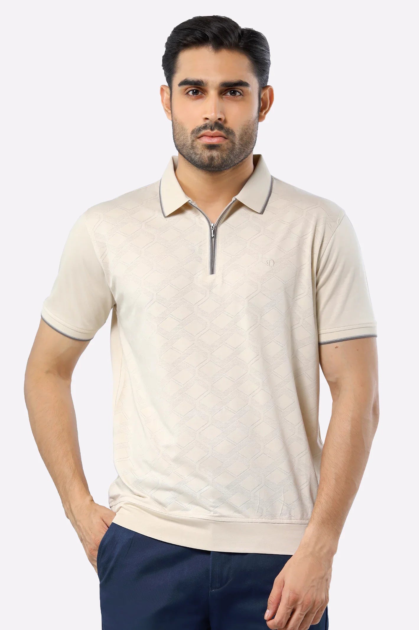 Beige Mercerized Polo