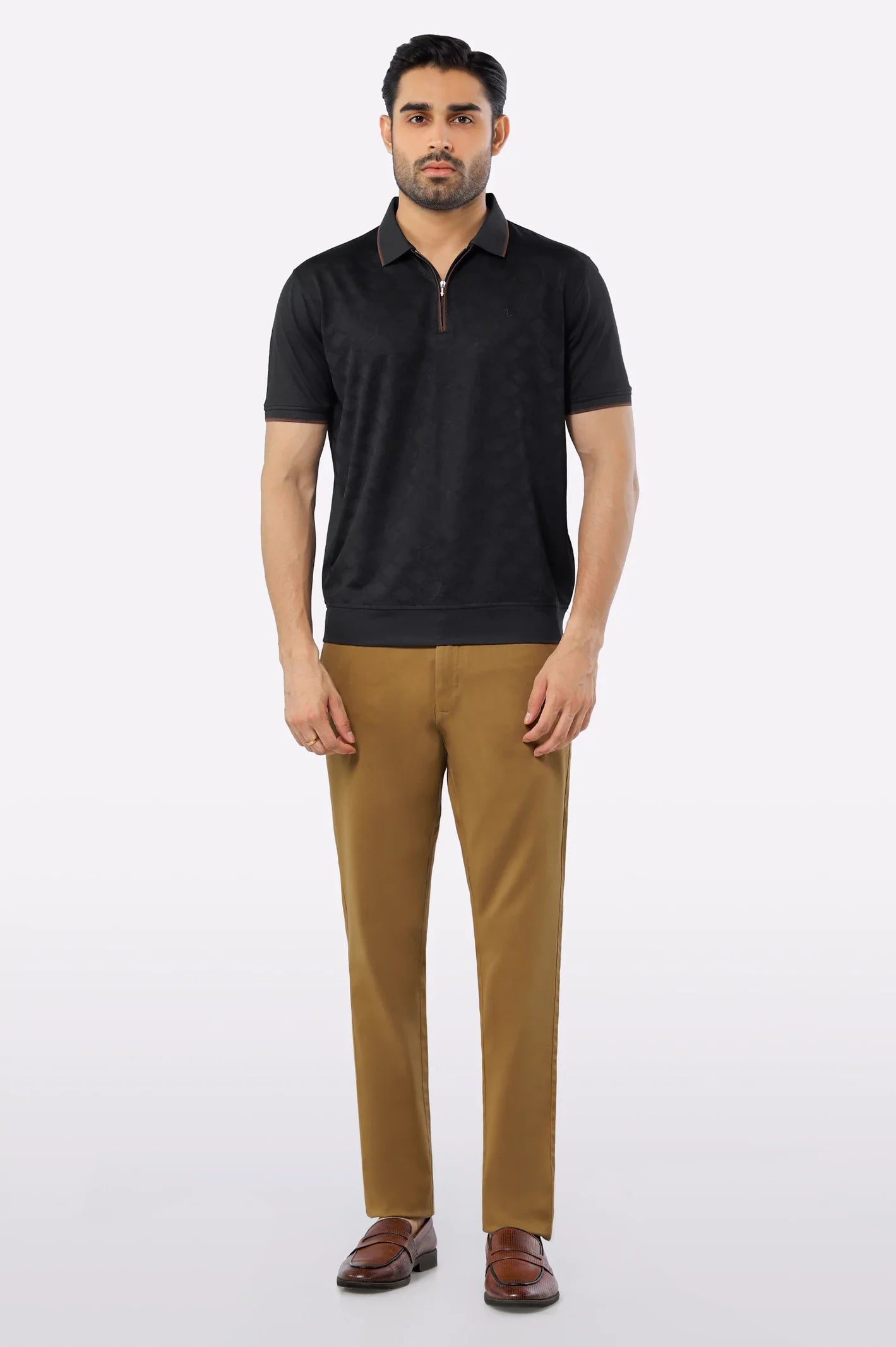Black Mercerized Polo