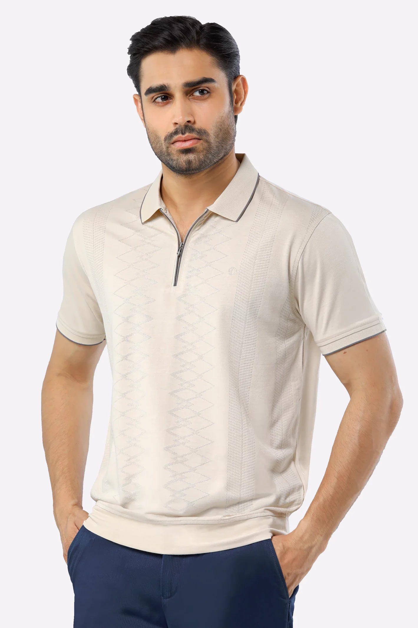 Beige Mercerized Polo