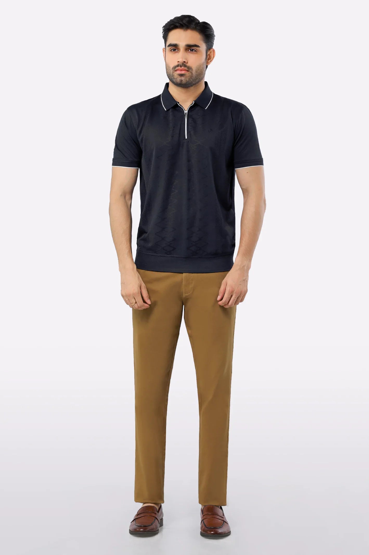 Black Mercerized Polo