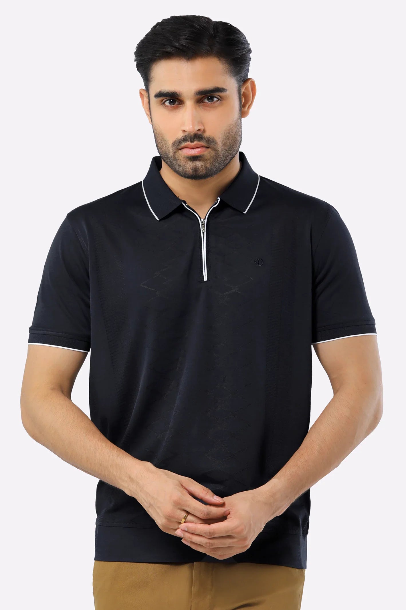 Black Mercerized Polo