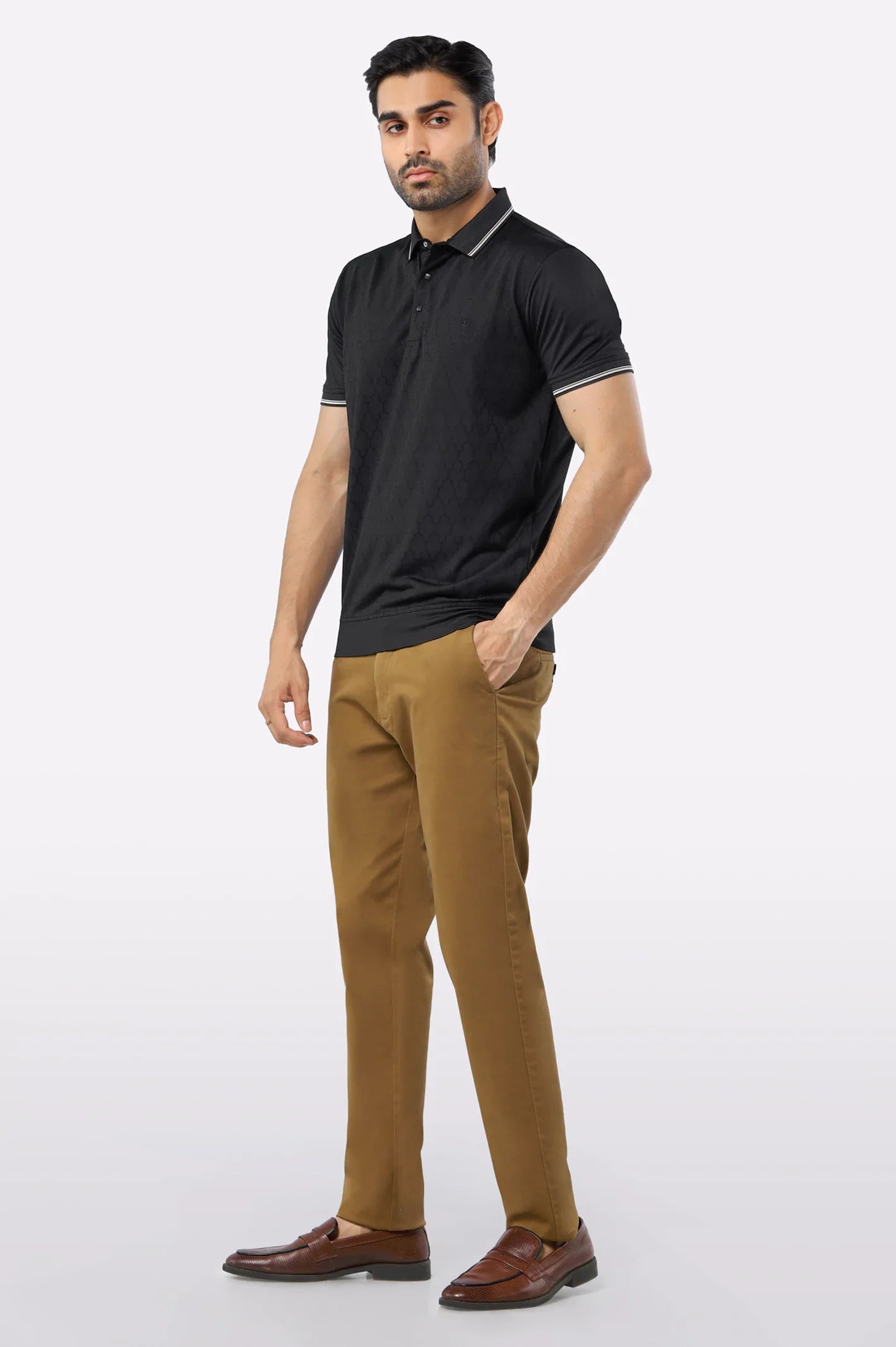 Black Mercerized Polo