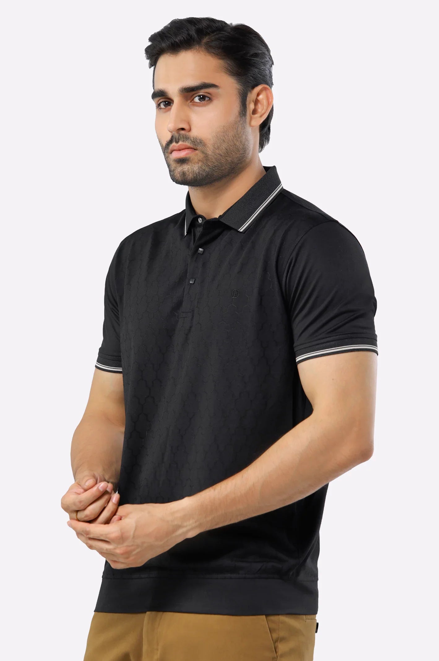 Black Mercerized Polo