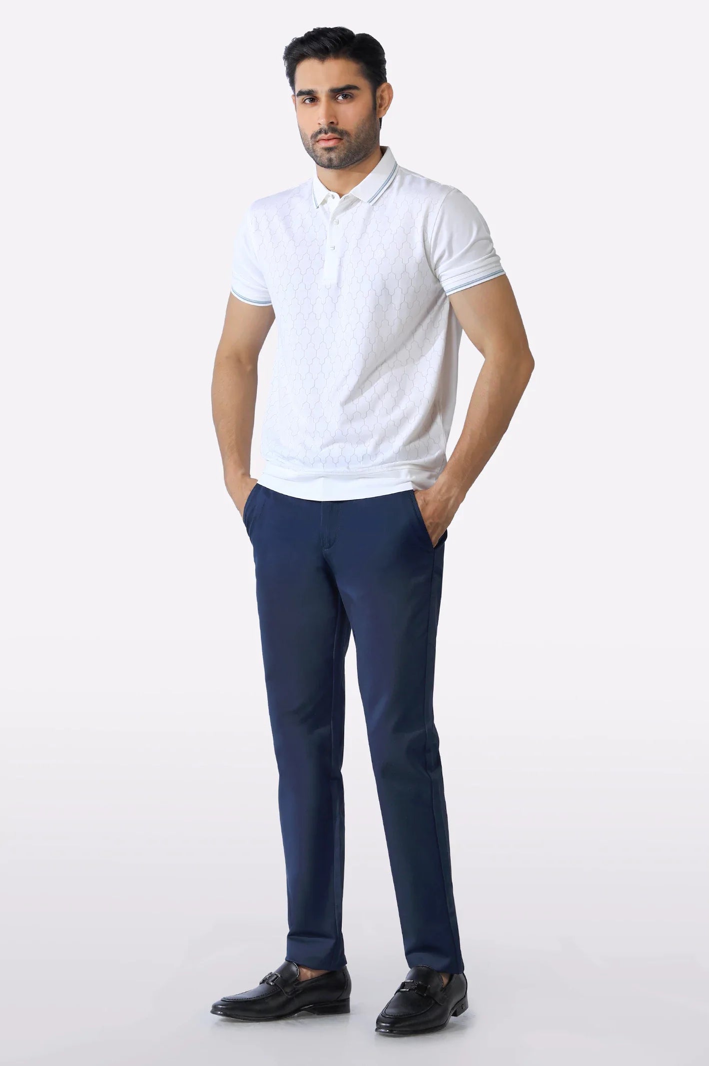 White Mercerized Polo