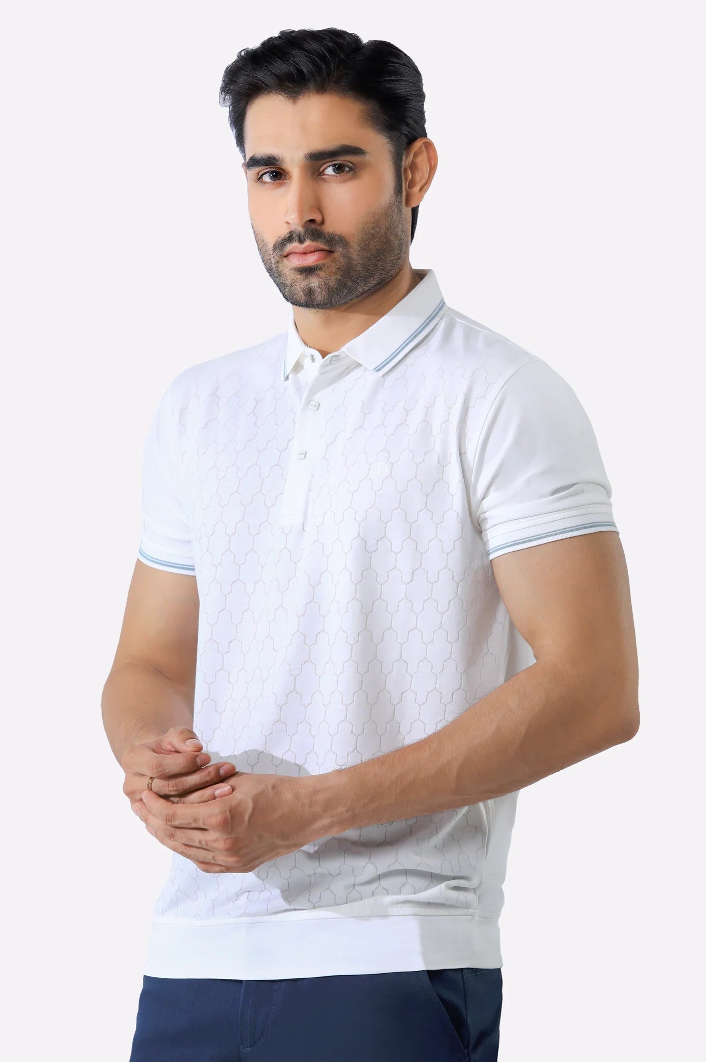 White Mercerized Polo