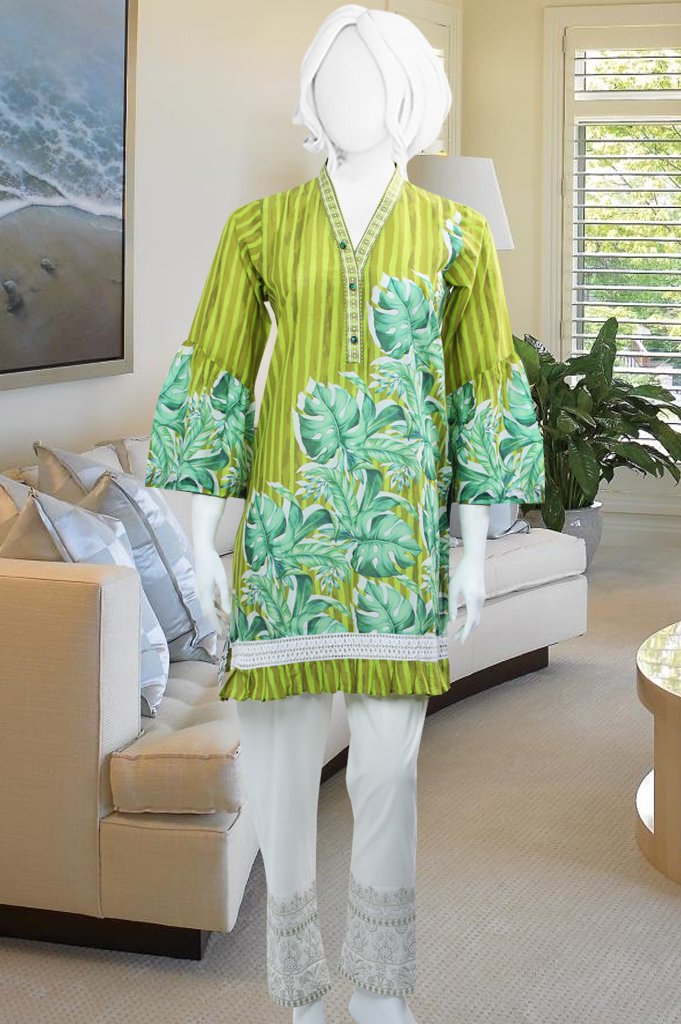 Embroided Shirt - WKL0094 - L-Green - Diners