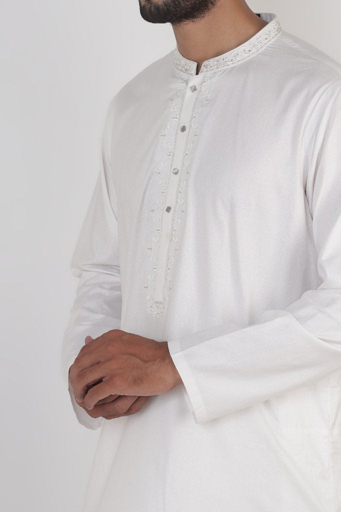 Formal Shalwar Suit for Man (EG2595-White) - Diners