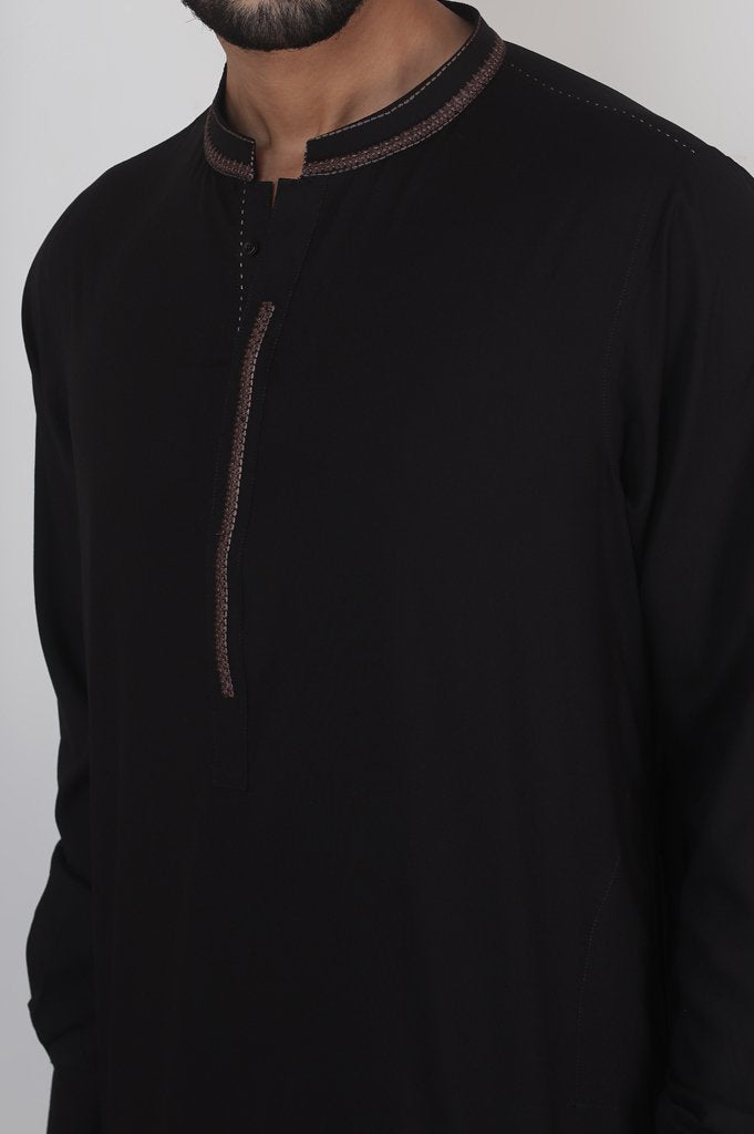 Formal Shalwar Suit for Men SKU: EG2755-Black - Diners