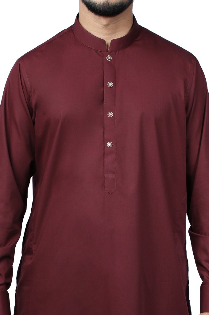 Formal Shalwar Suit for Men EG2572-Maroon - Diners