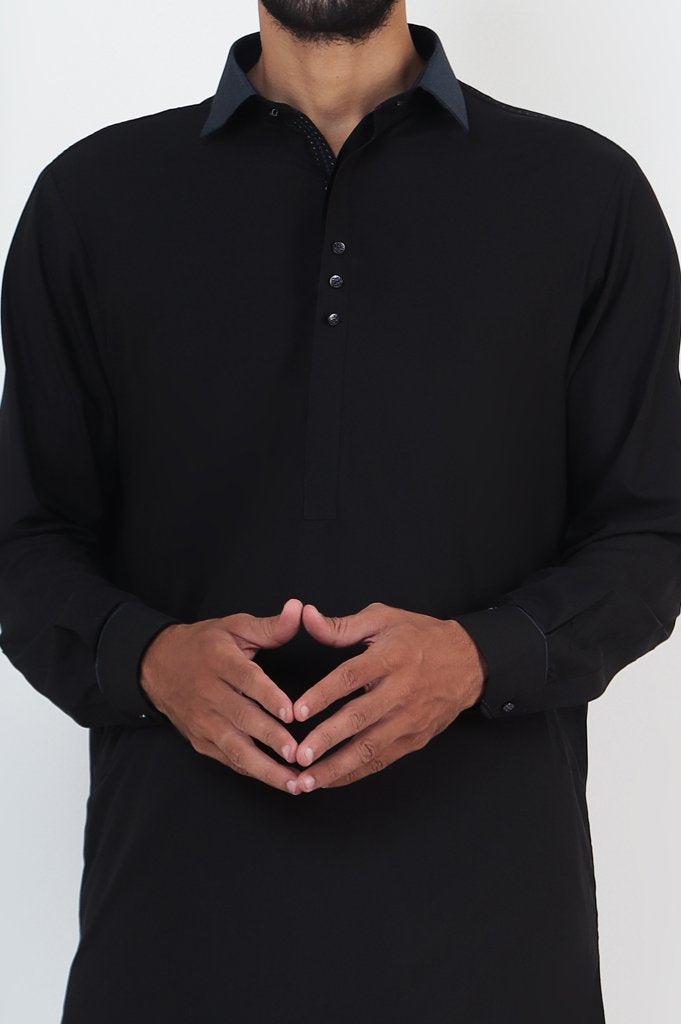 Formal Shalwar Suit for Men SKU: EG2769-Black - Diners
