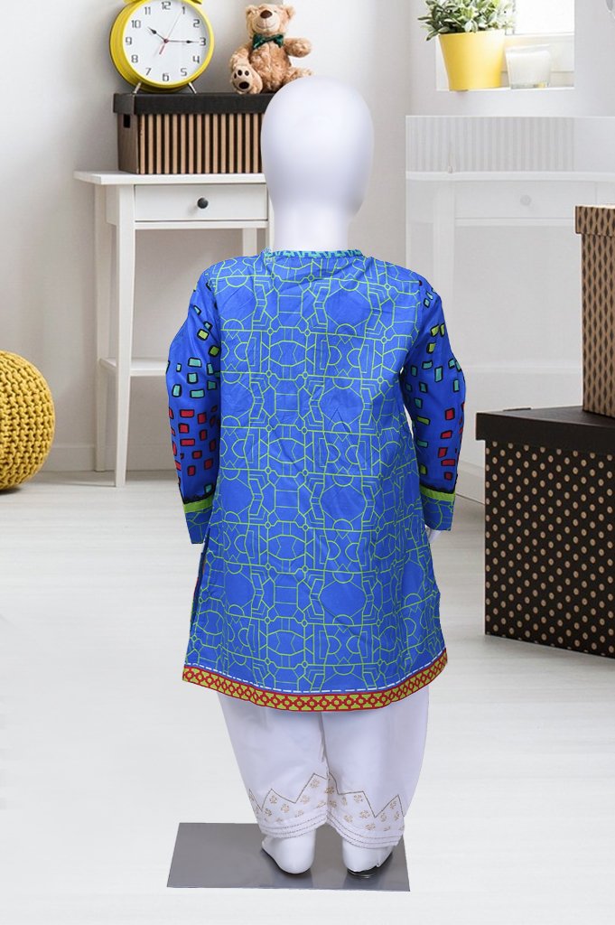 Girls Kurti KGKK-0133-Blue - Diners