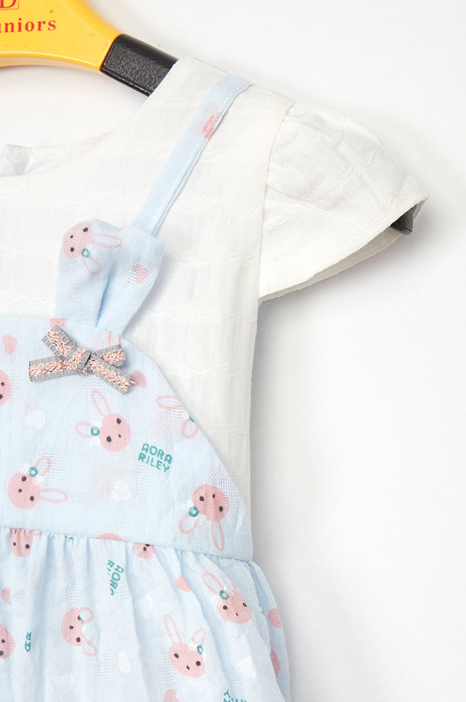 Girls Frock in Beige SKU: KGL-0274-Blue - Diners