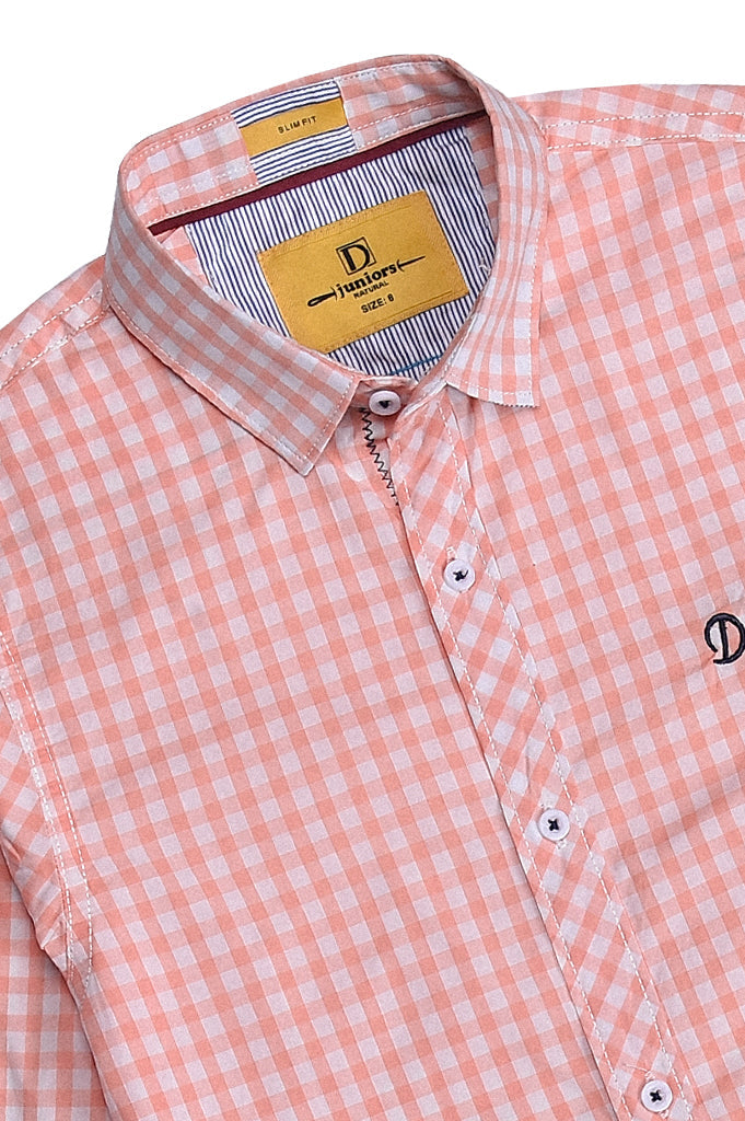 Boys Casual Shirt SKU: KBB 0241 Peach - Diners
