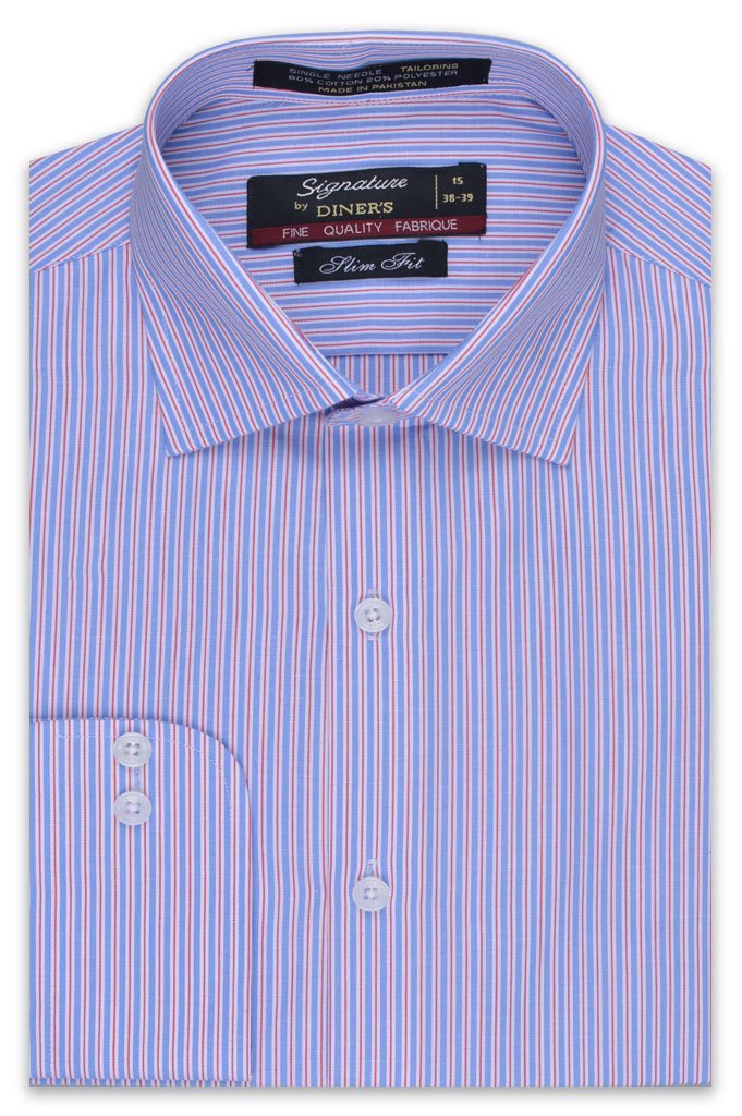Men's Signature Striped Shirt - AB19523-Blue