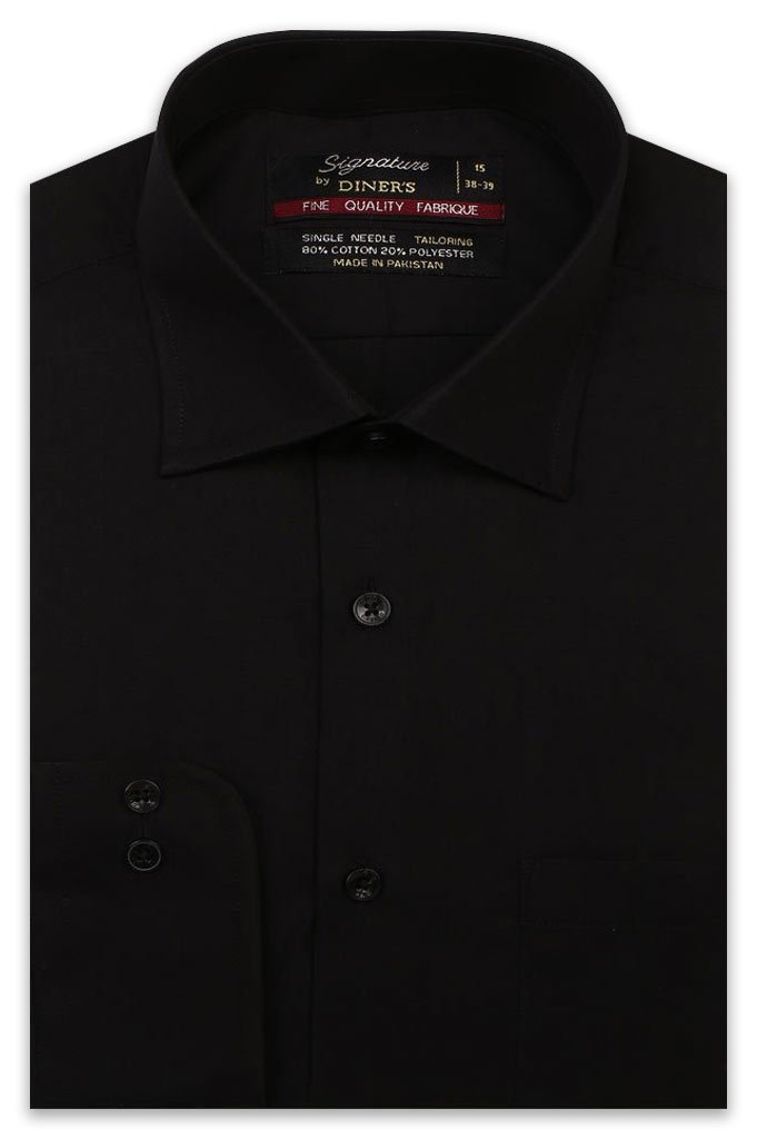 Formal Plain Shirt in Black SKU: AB203-BLACK - Diners