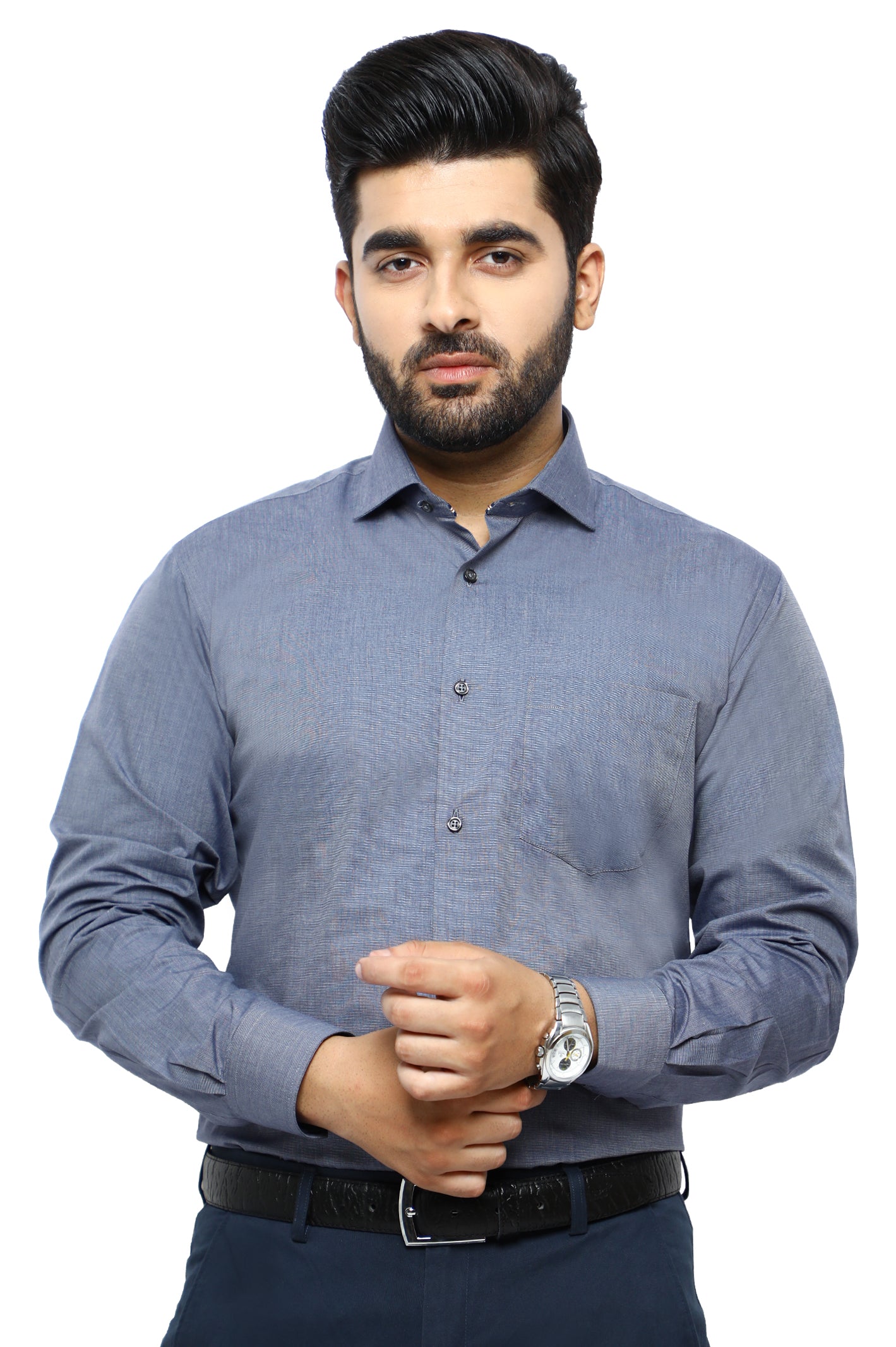 Formal Plain Shirt in D-Grey SKU: AB206-D-GREY - Diners