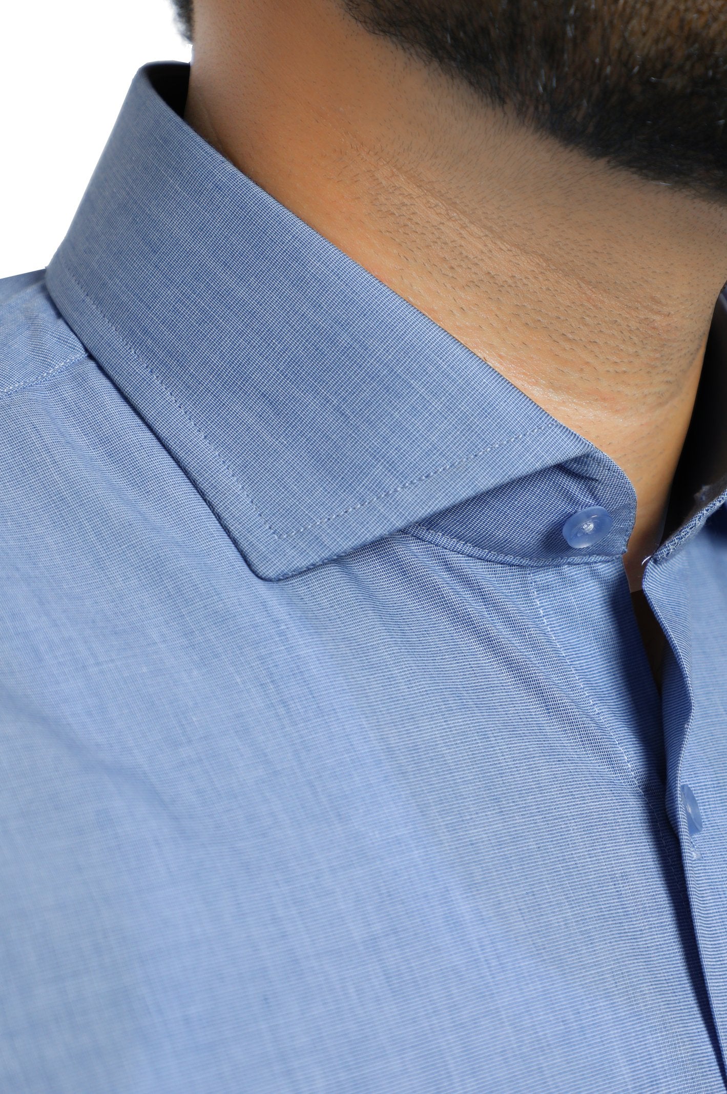 Formal Plain Shirt in L-Blue SKU: AB206-L-BLUE - Diners