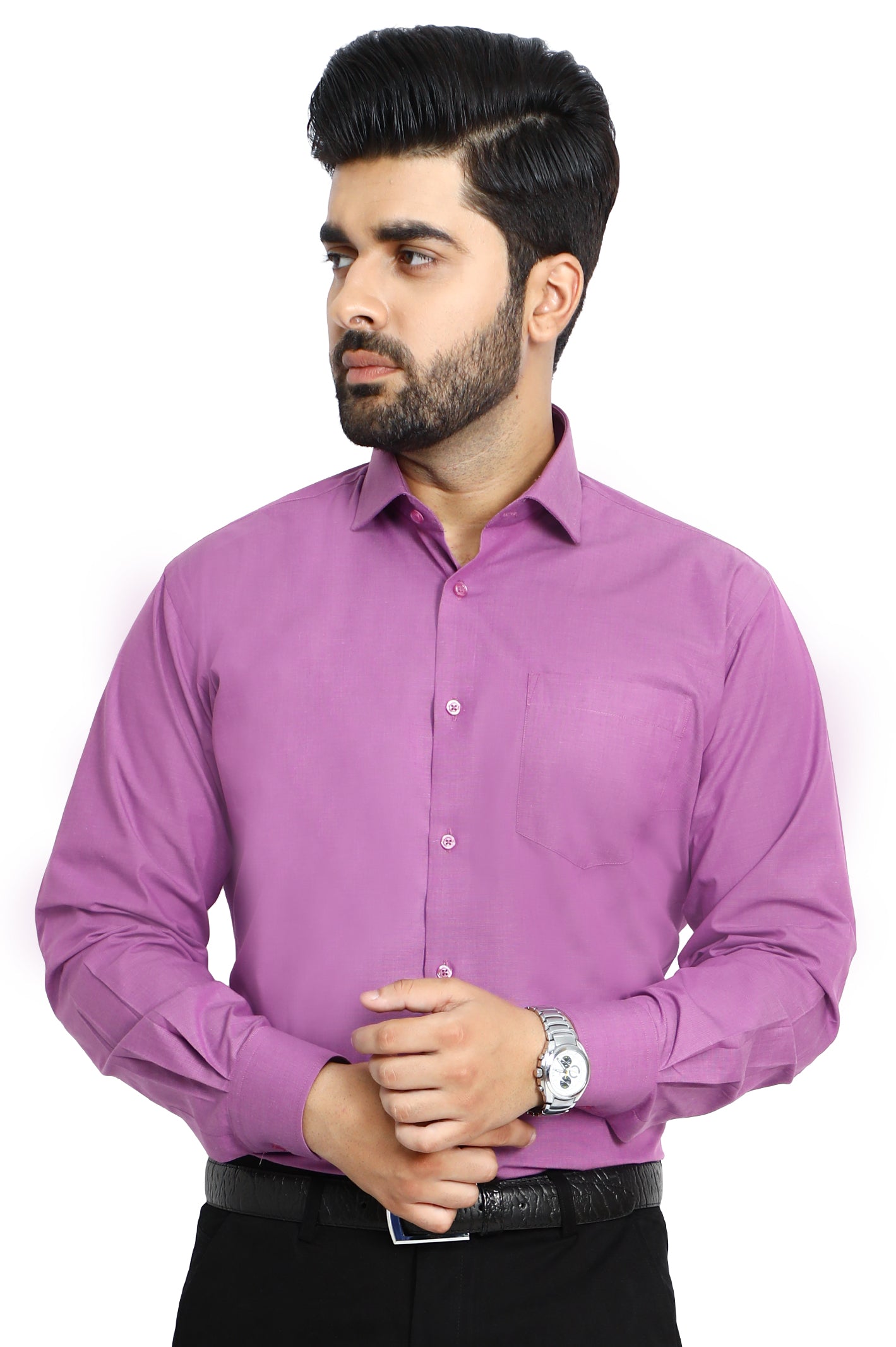 Formal Plain Shirt in Purple SKU: AB206-PURPLE - Diners