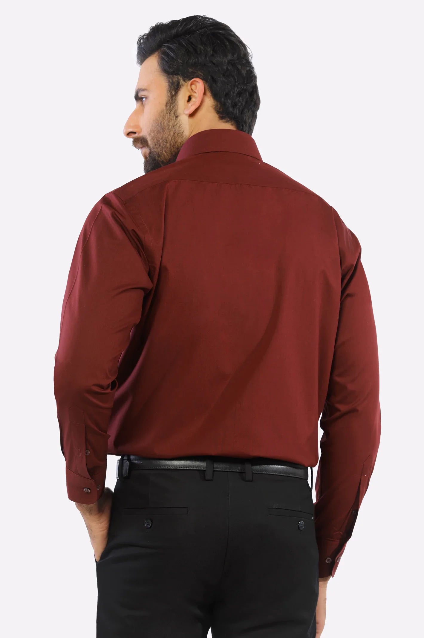 Maroon Plain Formal Shirt