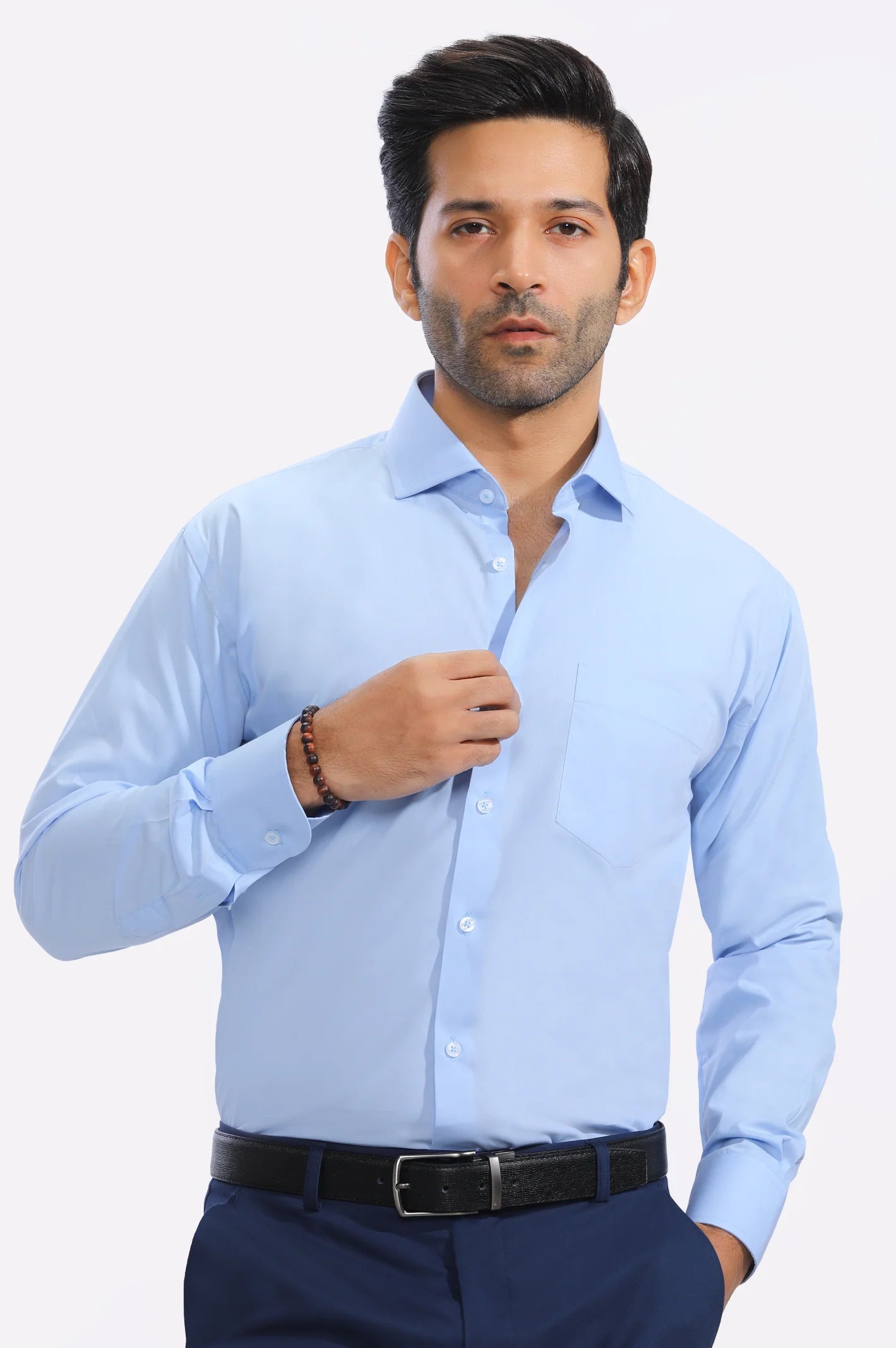 Sky Blue Plain Formal Shirt