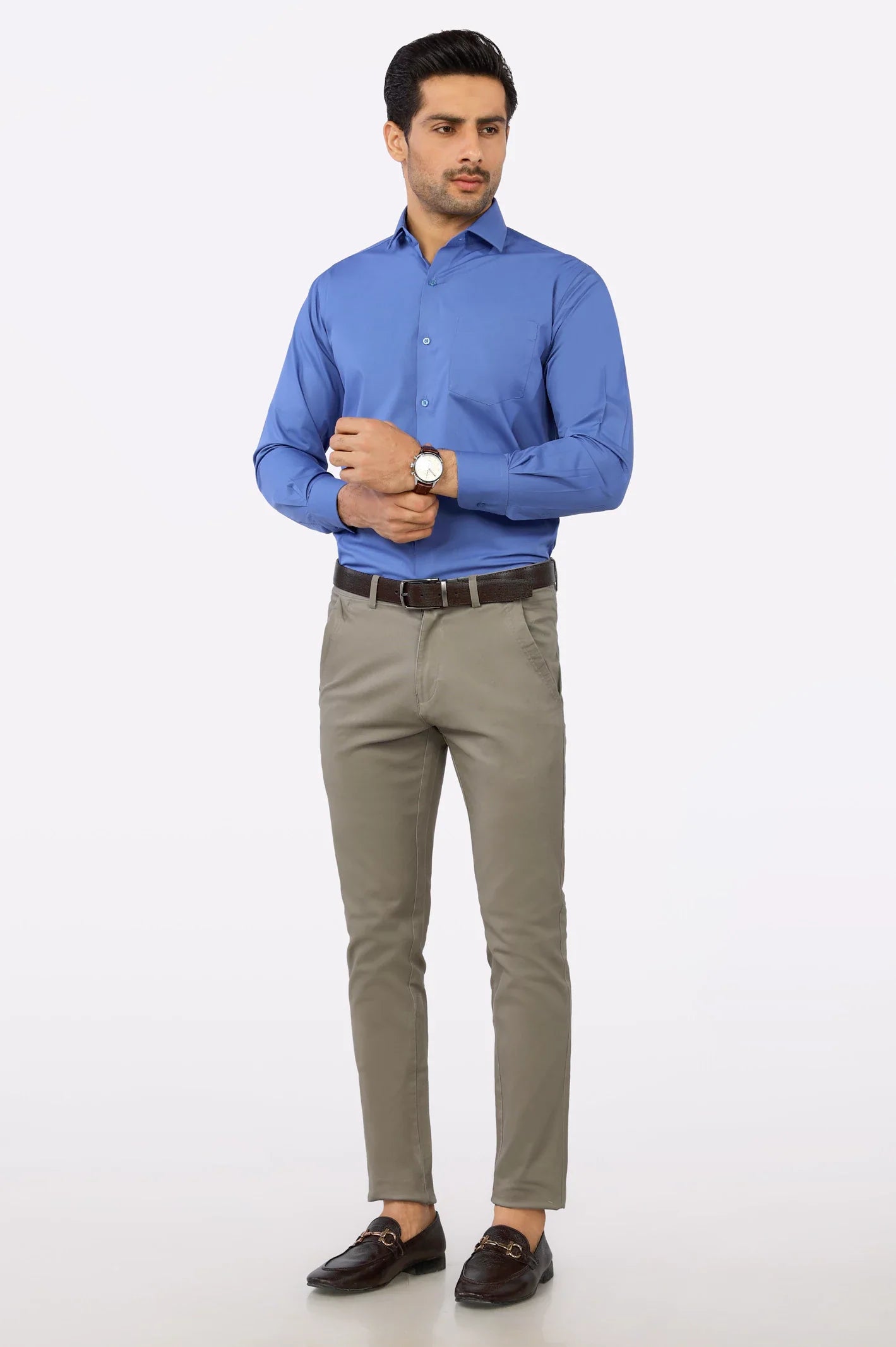 Dark Blue Plain Formal Shirt