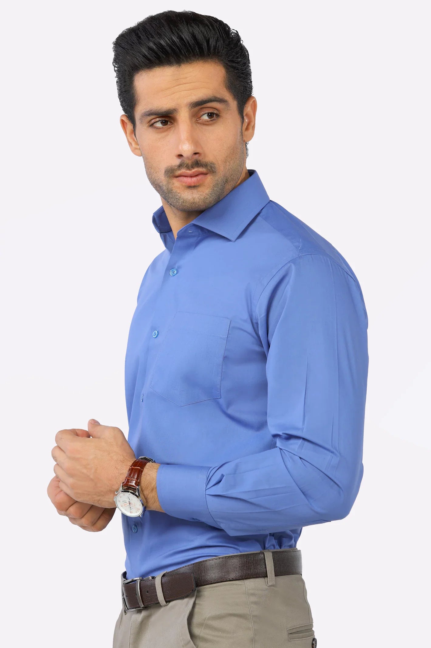 Dark Blue Plain Formal Shirt