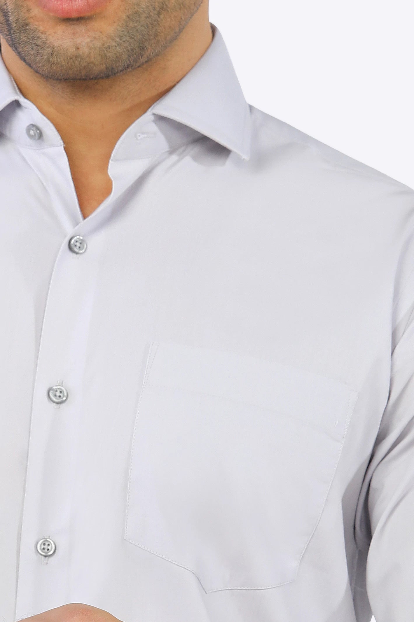 Grey Plain Formal Shirt