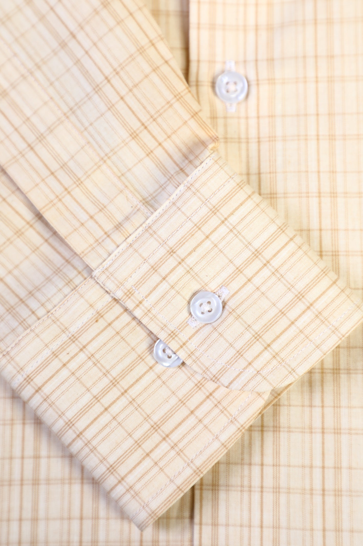 Beige Tattersall Check Formal Shirt - Diners