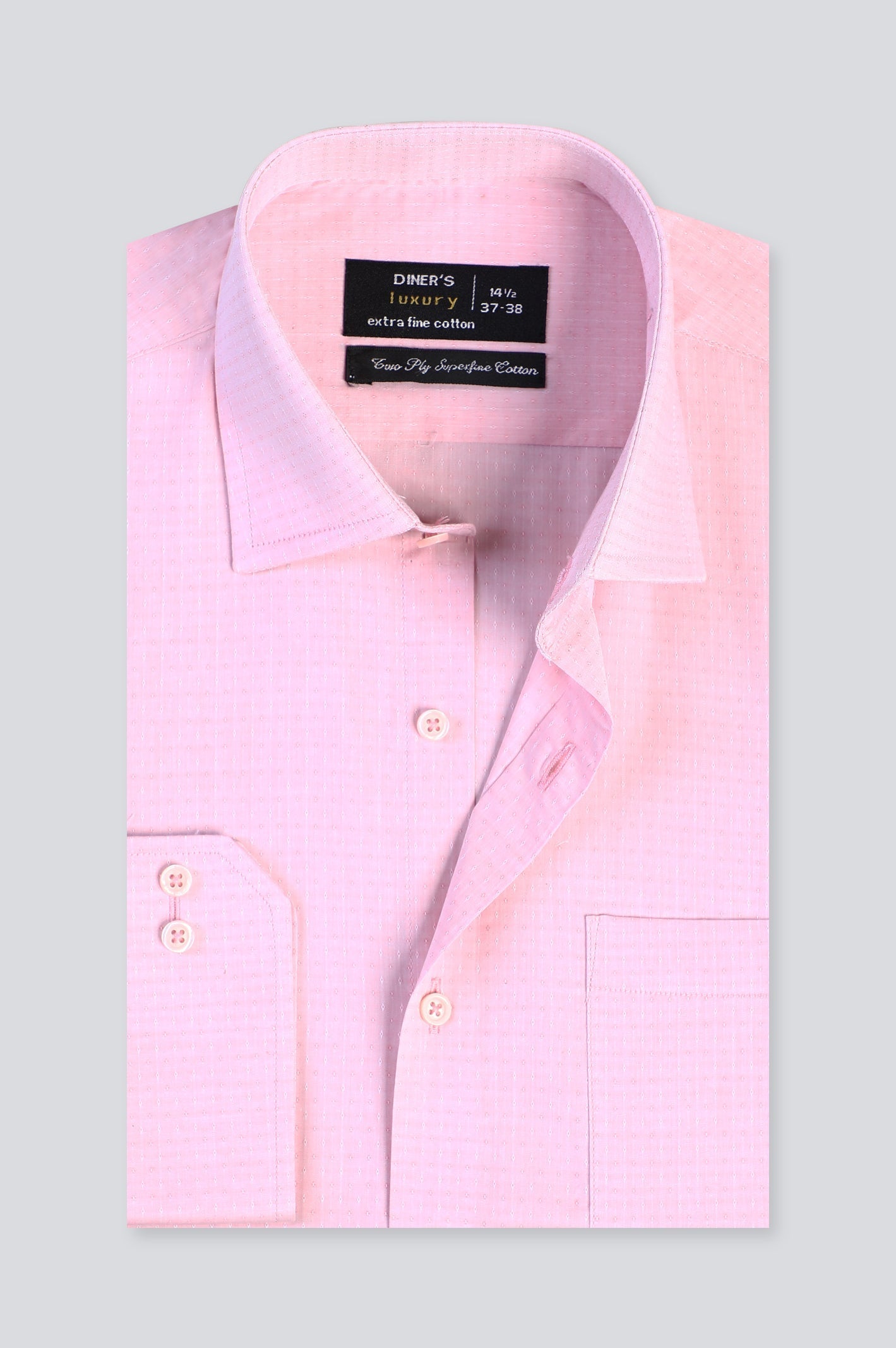 Pink Textured Formal Shirt - Diners