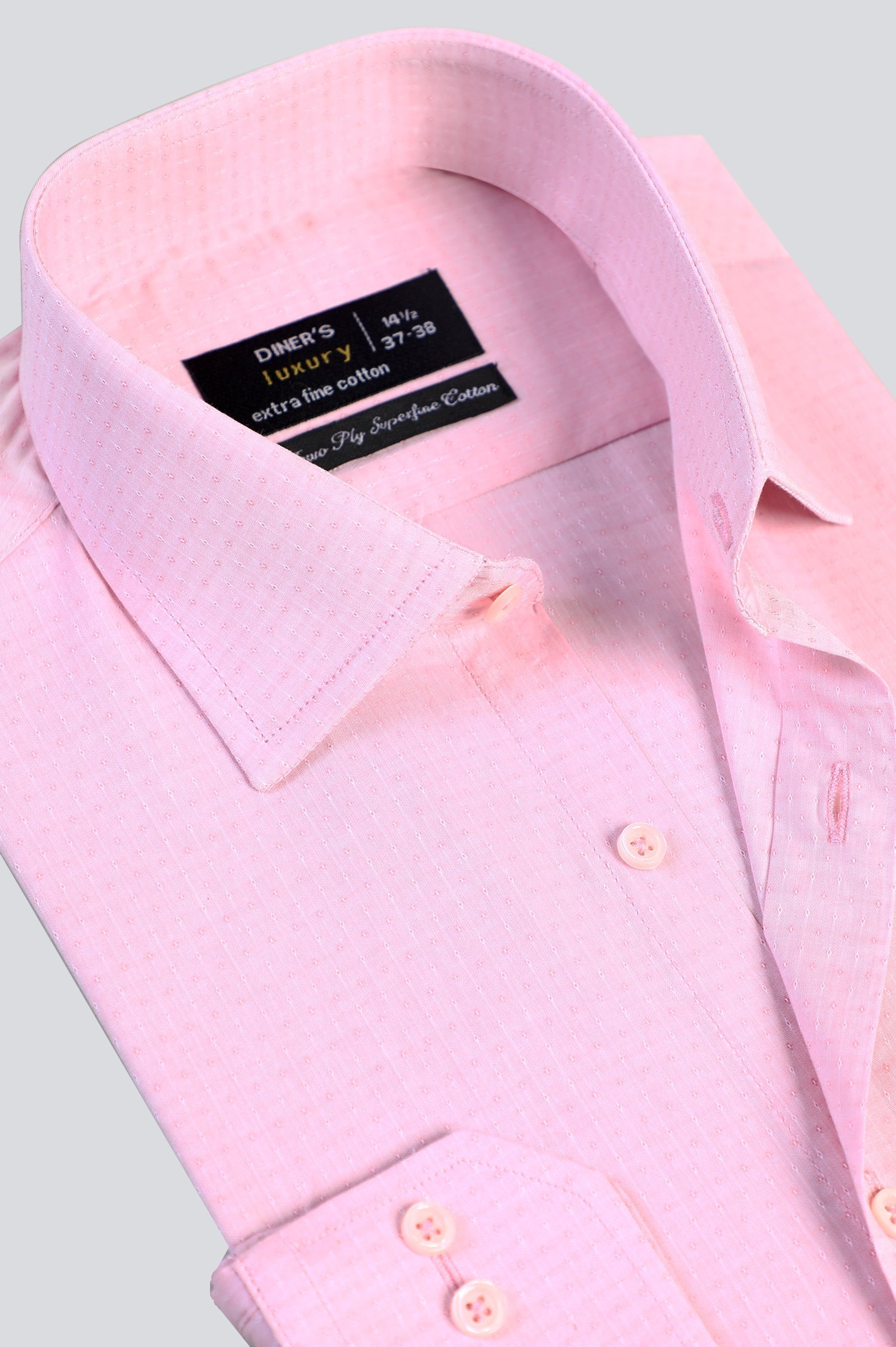 Pink Textured Formal Shirt - Diners