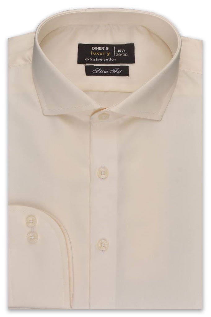 Formal Plain Shirt in CREAM SKU: AD5074-CREAM - Diners