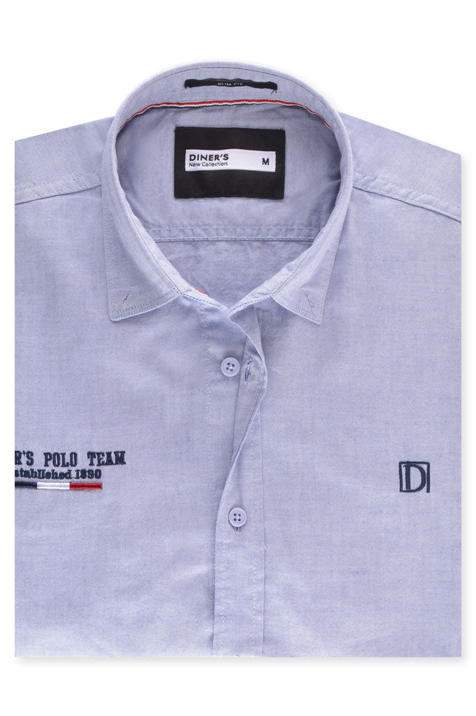 Casual Shirt in L-Blue SKU: AG18061-L-Blue - Diners