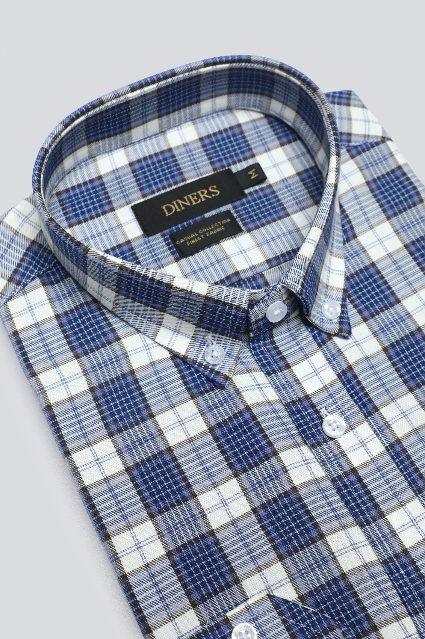 Blue Tattersall Check Casual Shirt From Diners
