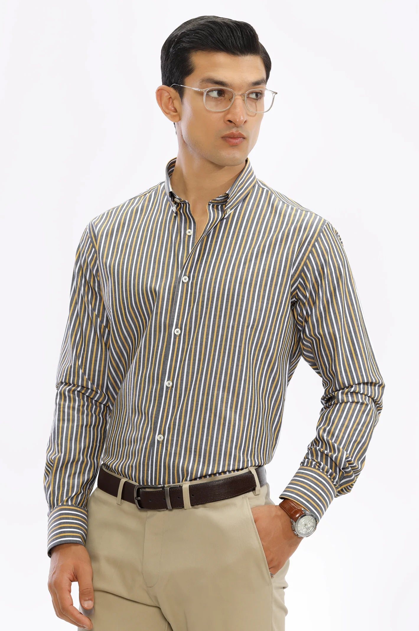 Multicolor Bengal Stripe Casual Milano Shirt From Diners