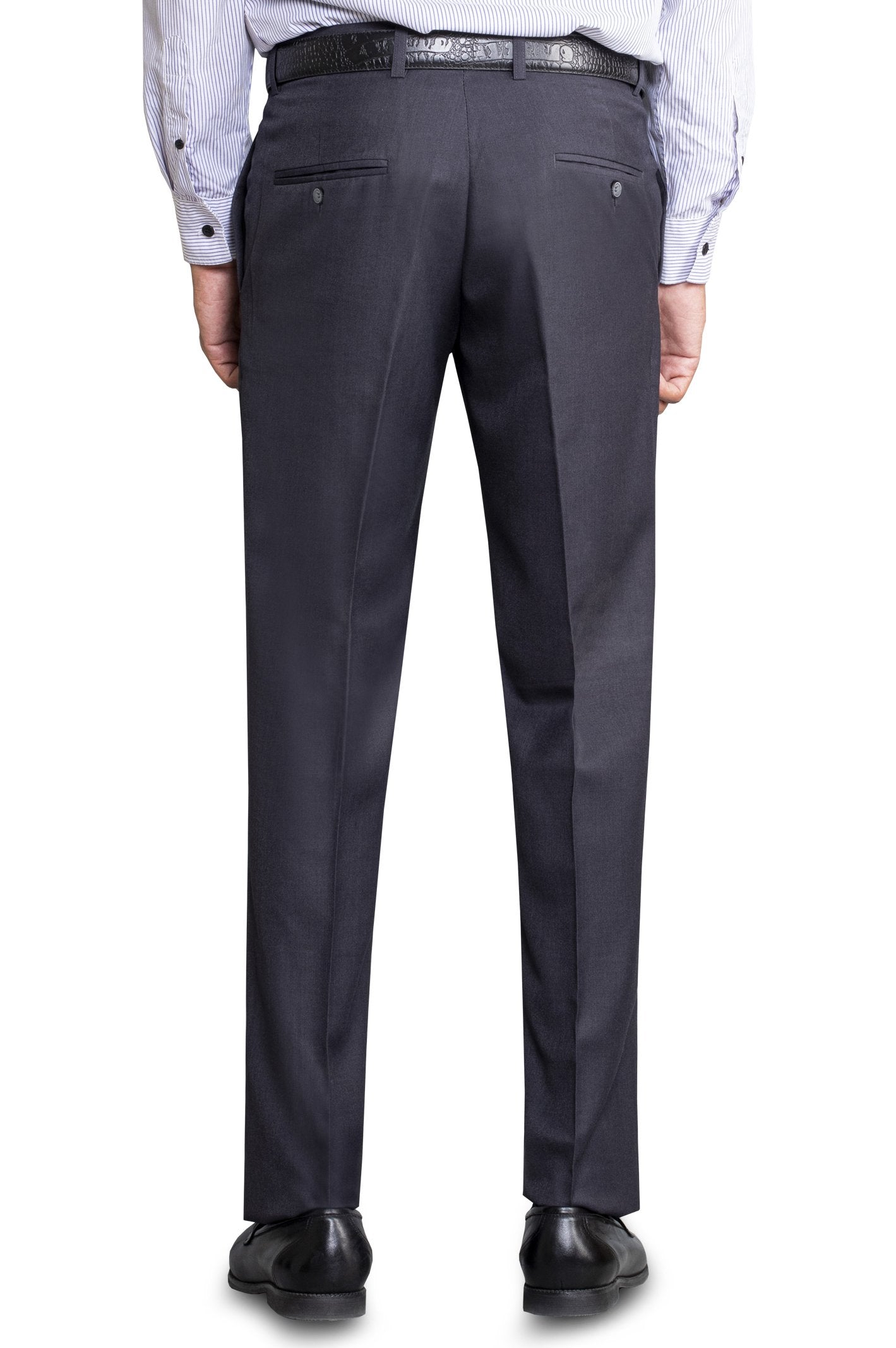 Grey Wash & Wear Regular Fit Trouser