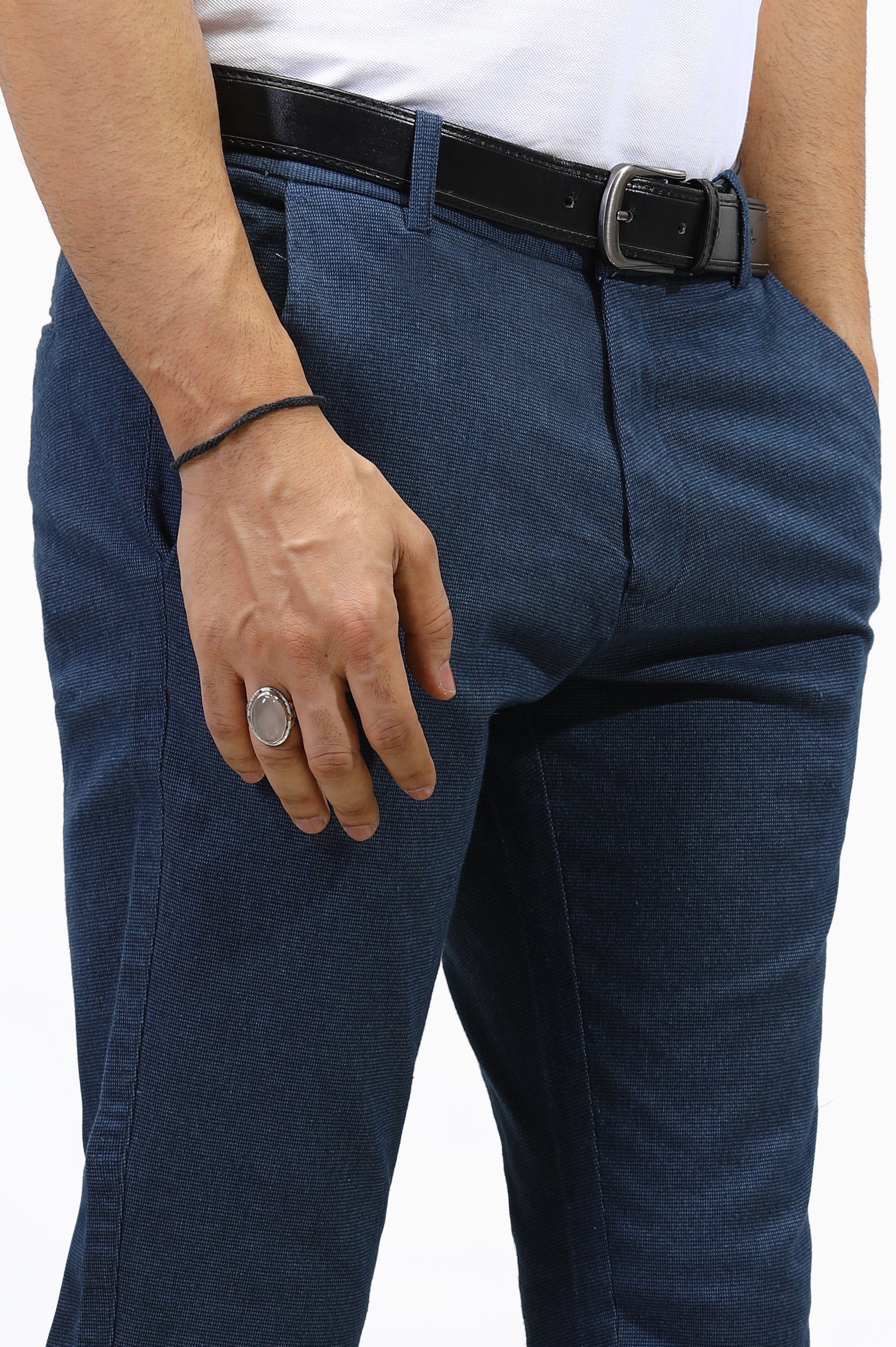 Navy Blue Formal Cotton Trouser From Diners