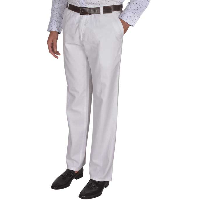 Regular Fit Semi Formal Trouser in White SKU: BI1930-WHITE - Diners
